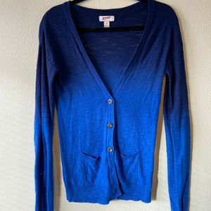 Royal Blue Ombre Cardigan with Buttons